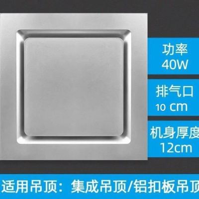 集成吊顶换气扇300x300排气扇厨房卫生强力静音厕所排风扇|大方银 30x30集成吊顶专用50W