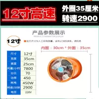 12寸高速轴工业抽风机圆筒式排风换气扇厨房家用油烟强力大功率|12寸高速不锈钢风叶