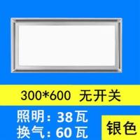 集成吊顶照明二合一 排气扇带灯厨房卫生间带led灯换气扇排风扇|升级款(不带开关)银色30x60