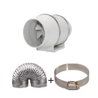 圆形管道风机强力排气扇4寸5寸6寸8寸卫生间换气扇静音厨房油烟机|6寸单速+5米管子送卡扣2个