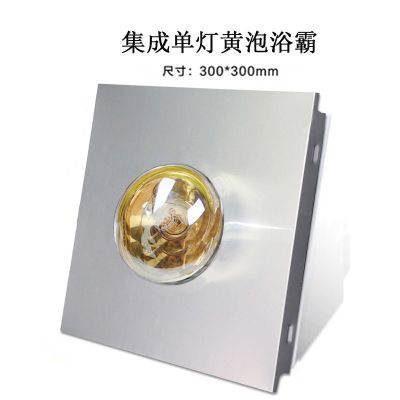 集成吊顶浴霸单灯双灯2灯浴室取暖灯大厅300x300嵌入式浴霸灯|黄泡 300X300双灯铝面板