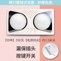 灯暖浴霸壁挂式洗澡间取暖灯泡卫生间老式挂墙壁两灯烤灯洗澡家用|两灯挂墙护眼白泡+漏保 打孔款