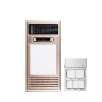 智能风暖浴霸取暖灯集成吊顶led灯五合一嵌入式家用卫生间暖风机|智尚6号金 按键开关+1方1长灯