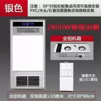 风暖浴霸取暖灯集成吊顶浴霸led灯五合一嵌入式卫生间暖风机浴霸|升级款【全铝机身】银色按键开关