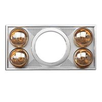 浴霸集成吊顶多功能嵌入式灯暖取暖灯卫生间浴室四灯泡取暖三合一|四灯加厚型材铝面黄泡300X600 按健开关