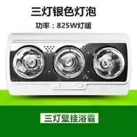 壁挂式浴霸二灯两灯风暖挂墙挂壁式浴霸灯卫生间取暖灯防水防爆|三灯银色灯泡(防水防爆) 打孔