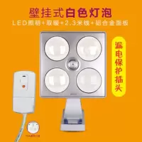 免打孔遥控壁挂式浴霸灯泡取暖挂墙灯暖挂壁卫生间浴室家用暖灯泡|壁挂式磨砂灯+漏电保护器