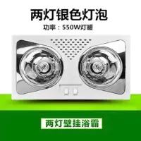 挂壁式壁挂式浴霸灯暖浴霸取暖灯两灯三灯卫生间挂墙式防水防爆灯|打孔 两灯金色灯泡+漏电保护插头