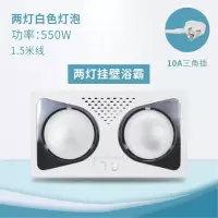 壁挂式浴霸取暖灯防水防爆卫生间灯泡取暖两灯三灯风暖多功能浴霸|两灯挂壁磨砂泡+普通插头 打孔(水泥墙面)