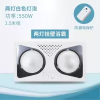 壁挂式浴霸取暖灯防水防爆卫生间灯泡取暖两灯三灯风暖多功能浴霸|两灯挂壁磨砂泡+漏保插头 打孔(水泥墙面)