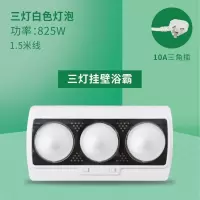 壁挂式浴霸取暖灯防水防爆卫生间灯泡取暖两灯三灯风暖多功能浴霸|三灯挂壁磨砂泡+普通插头 免打孔(瓷砖墙面)