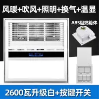 集成吊顶风暖浴霸300x300暖风机小户型30x30卫生间灯多功能三合一|升级白+ABS五合一[按键开关]