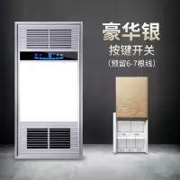 浴霸集成吊顶30*60取暖灯卫生间五合一led灯嵌入式暖风机|双核银(按键开关6线)