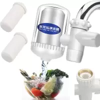 净水器水龙头家用厨房饮水机陶瓷滤芯农村自来水过滤器|透明净水器+2个备用滤芯[铜牙螺纹]