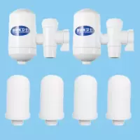 净水器家用直饮水龙头自来水过滤器滤芯净水机滤水器|净水器2台+4个滤芯(一般家庭需要) 透明款
