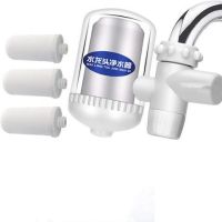 直饮厨房水龙头防溅头嘴延伸器过滤器家用自来水前置净水器可|备用4个滤芯(滤芯够用15个月) 白色净水器