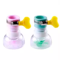 通用厨房水龙头防溅头嘴延伸器过滤器家用自来水花洒净水器节水器|3代蓝色+粉色