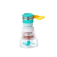 水龙头旋转沥水器麦饭石过滤花洒出租屋家用厨房防溅水滤水净水器|过滤器四代蓝色