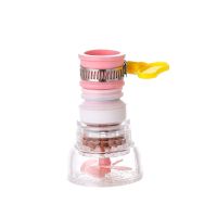水龙头旋转沥水器麦饭石过滤花洒出租屋家用厨房防溅水滤水净水器|过滤器四代粉色