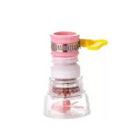水龙头旋转沥水器麦饭石过滤花洒出租屋家用厨房防溅水滤水净水器|过滤器四代粉色