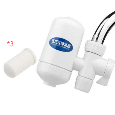可拆洗直饮厨房水龙头饮水过滤器家用自来水前置易开得纯净水器|净水器一台(3个备用滤芯) 白色净水器