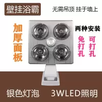 浴霸取暖防爆灯泡灯暖壁挂式集成吊顶卫生间挂墙家用浴室吸顶|壁挂式白银泡+柔光LED