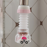 卡通水龙头防溅头加长延伸净水器厨房花洒节水可爱可旋转过滤喷头|粉小汽车