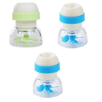 厨房水龙头过滤器家用自来水净水器滤水器喷头增压花洒防溅头|1个绿色+2个蓝色