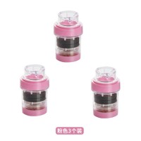 厨房新款家用水龙头头滤水器麦饭石防溅花洒自来水除沙净水过滤器|粉色3个装