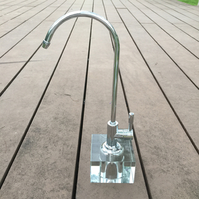 茶台移动茶几桌面水晶底座净水龙头净水器水龙头家用固定底座万向|透明水晶底座+欧式龙头送弯头+胶垫