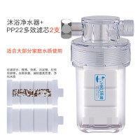 沐浴净水器洗澡淋浴花洒过滤器家用自来水水龙头喷头除氯滤芯|沐浴净水器+多效滤芯(2支)
