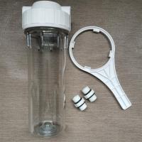 家用自来水pp棉净水器透明前置过滤器10寸厨房单级净水机滤瓶滤芯|滤瓶+4分对丝+扳手4分滤瓶