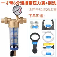 全铜前置过滤器家用反冲洗自来水主管道全屋大量进入户口净水器|一寸带6分活接+压力表+刮洗