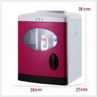 500w 200w学校家里宿舍工厂用台式饮水机 冷热温热家庭制冷饮水机|玫瑰红开门款 冰热