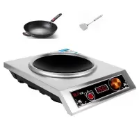 商用电磁炉3500w-4200w大功率煲汤炉家用特价火锅5000w爆炒灶|3500W凹不锈钢电磁炉旋钮款+炒锅