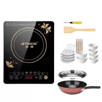 电磁炉2200w小型家用多功能火锅炒菜套装定时预约锅一体|套餐八