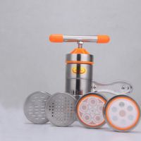 家用手动不锈钢压面机莜面 窝窝面条机手工做面机饸饹机压面器|D型4个模板（圆-方-空心-窝窝）