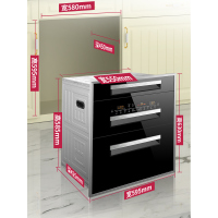 消毒柜家用嵌入式三层120升L大容量镶嵌式高温消毒碗柜