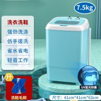 洗衣机大容量家用单双桶缸洗脱一体波轮小型迷你|7.5kg蓝色单桶洗衣洗鞋两用[洗沥两用+蓝光抑菌送不锈钢甩桶+洗鞋毛刷]