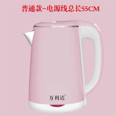 大容量家用电热水壶不锈钢电水壶防烫烧水壶自动断电保温电开水壶|2.3升樱花粉-普通款-1年换新