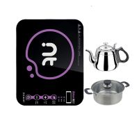 ed-f8电磁炉迷你茶炉小型火锅炉超薄触屏学生宿舍单人炉|F8+罗马壶+奶锅