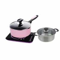 ed-f8电磁炉迷你茶炉小型火锅炉超薄触屏学生宿舍单人炉|F8+麦饭石奶锅带盖+双耳奶锅