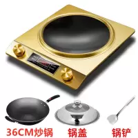 凹面3000w大功率商用家用电磁炉双锅套装大功率节能定时防水|3500W金色套餐三