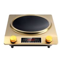 电磁炉家用凹面大功率3500w多功能全自动炒锅防水节能灶|纯色3000W 精铁锅+锅盖