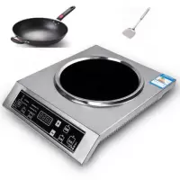 商用电磁炉3500w-4200w大功率煲汤炉家用特价火锅5000w爆炒灶|3500W凹不锈钢电磁炉+炒锅