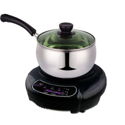 迷你电磁炉圆形家用小型煮茶泡茶炉1000w学生宿舍泡面火锅炉|H1+单柄奶锅