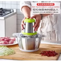 家用绞馅 多功能料理机电动绞菜器碎肉蒜蓉破壁机 大功率绞肉机|2L不锈钢4叶刀