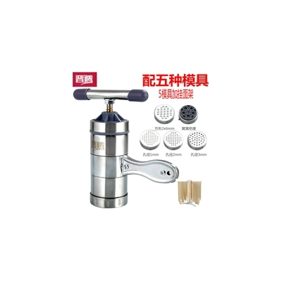 小型面条机家用手动 手摇手拧压面机挤面不锈钢饸饹机|5模具加晾面架