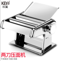 科翼家用面条机小型多功能压面机手动不锈钢擀面机饺子馄饨皮机|本色 三刀升级加厚款+揉面袋+豪华礼包
