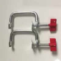 压面机固定夹面条机固定架家用手动手摇把夹子杆配件固定器通用型|中国红:固定夹2个